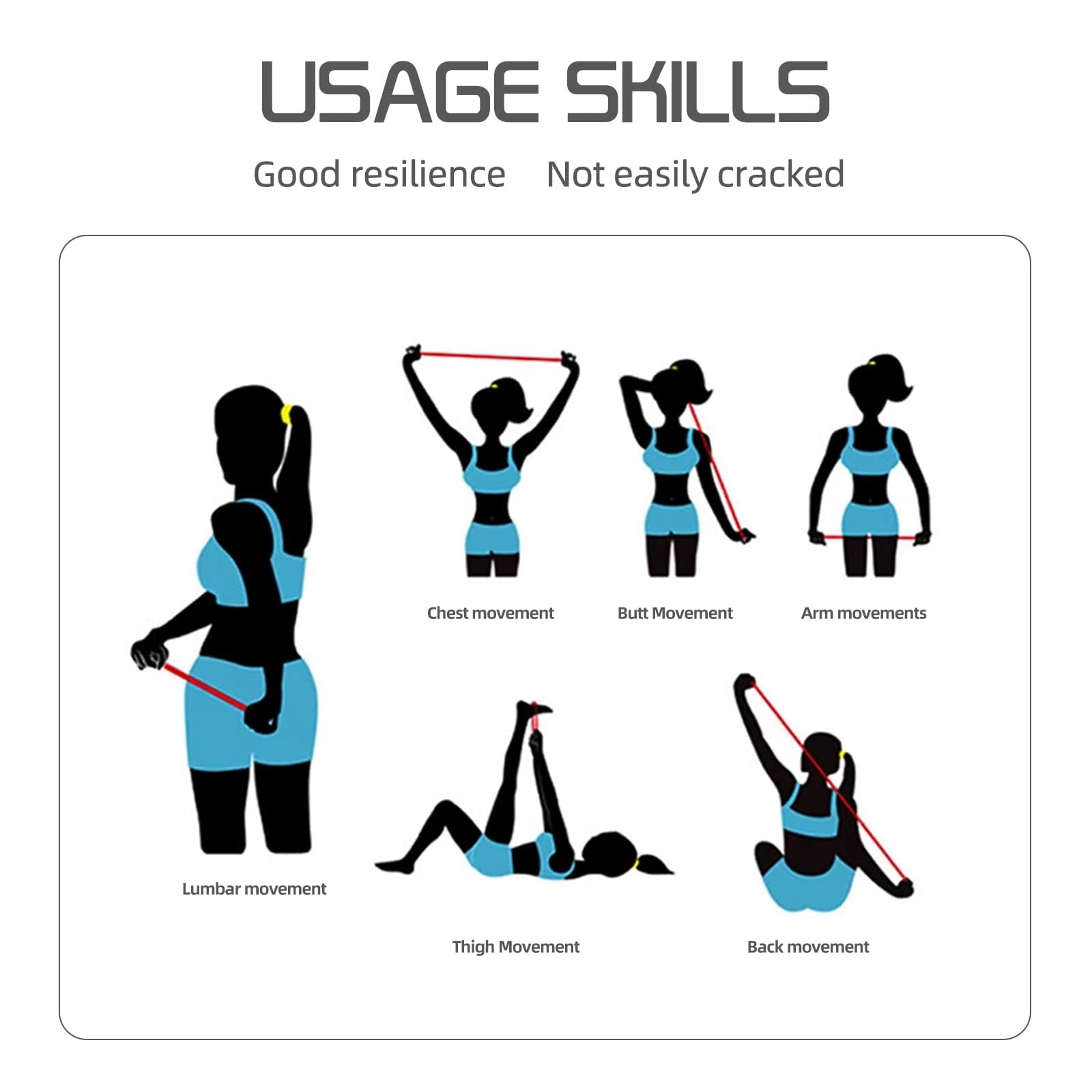 Resistance Bands for Working Out – Adjustable 7-Ring Exercise Bands with Handles, Full Body Workout for Men & Women, Yoga, Pilates, Physical Therapy