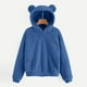 thumbnail image 3 of Sudadera corta,Suéter de pijama para mujer, manga larga con bolsillo, suave forro polar, ropa de estar en casa cómoda, sopatenor, 3 of 9