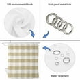 thumbnail image 6 of Brown Linen Stripes Bathroom Shower Curtains with Hooks, Vintage Country Waterproof Fabric Washable Shower Curtain for Home Hotel Bathtub Decor 36x72 Inch, 6 of 9