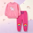 thumbnail image 5 of mgoYE Toddler Baby Girl Outfit Fall Winter Girl Clothes Long Sleeve Cute Cartoon Sweatshirts Pants Outfits, 5 of 9