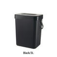 thumbnail image 2 of Waste Bin Trash Can Garbage Basket Space Saving Compact Size Multipurpose Food Recycling Recycle Kitchen Gadget Rubbish Bins Black, 2 of 10
