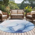 thumbnail image 4 of Round Rug 5Ft Washable Non-Slip, Blue Marble Circle Area Rugs for Living Room Bedroom, Gradual Modern Abstract Art Indoor Floor Mats Carpet Runner for Home Decor Aesthetic, 4 of 8