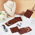 thumbnail image 5 of 24 Pcs Brown Microfiber Jewelry Pouch Pocket Cosmetic Bag Velvet Jewelry Flap Pouches Folding Envelope Bag for Earrings Bracelets Necklaces Packaging 3.78x3.54x0.1 Inch Brown, 5 of 9