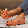 thumbnail image 5 of Fengqque Womens Flats Shoes Dressy Round Toe Bowknot Suede Ballet Flats Comfortable Casual Slip On Loafers Orange 6.5(38), 5 of 9