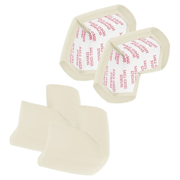 4 Pack Soft Corner Protector, Rubber Foam Furniture Proofing Corner Guards Edge for Fireplace Table, Light Beige