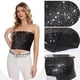 thumbnail image 3 of Tops cortos con lentejuelas brillantes para mujer, tops de tubo metalizados, top tipo corsé de sirena con purpurina sin tirantes para fiestas, clubes, Navidad, 30 x 30 cm, 3 of 8