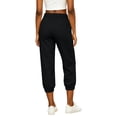 thumbnail image 5 of Wutalume Women's Yoga Capri Pants - Elastic High Waist Loose Fit Joggers Casual Workout Bottoms for Gym Home Solid Color,Black L, 5 of 7