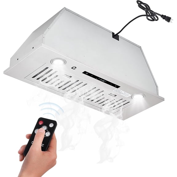 30" Under Cabinet Range Hood, Kitchen Vent Hood, 3 Speed Settings, Stainless Steel, Gesture, Touch & Remote Control, 450 CFM, LED Lights, Ducted/Ductless Convertible Duct Hood, Easy Install