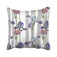 thumbnail image 1 of Funda de almohada ABPHQTO Iris de flores de Acuarela florecientes azules en Rayas Verticales Amarillo Rosa 45x45 cm, 1 of 1