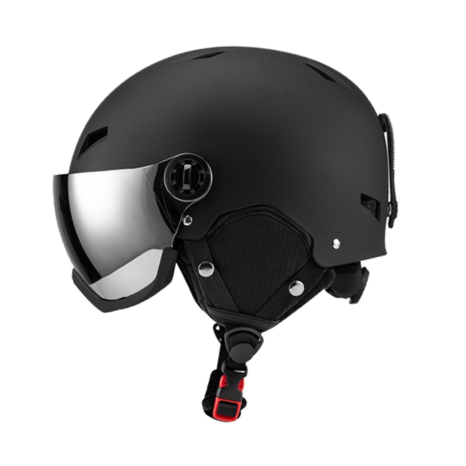yotijay Snowboard Helmet Breathable Winter with Jaw Pad Shockproof Skateboard Helmet M Black