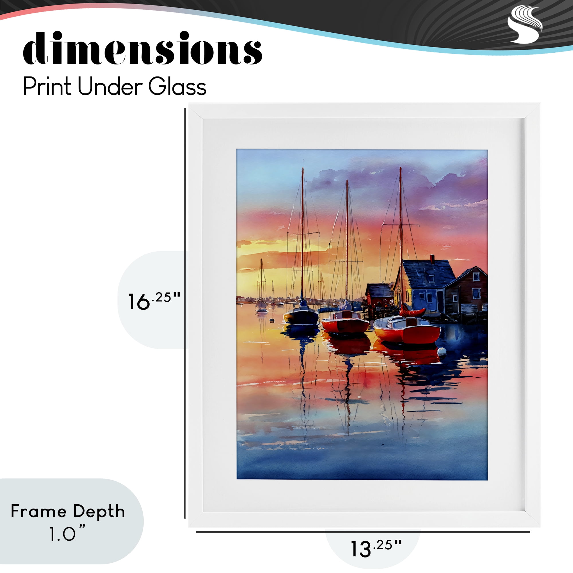 Stupell Industries Vivid Sunset at Docks White Framed Print Under Glass, design by Franklyn Gregory