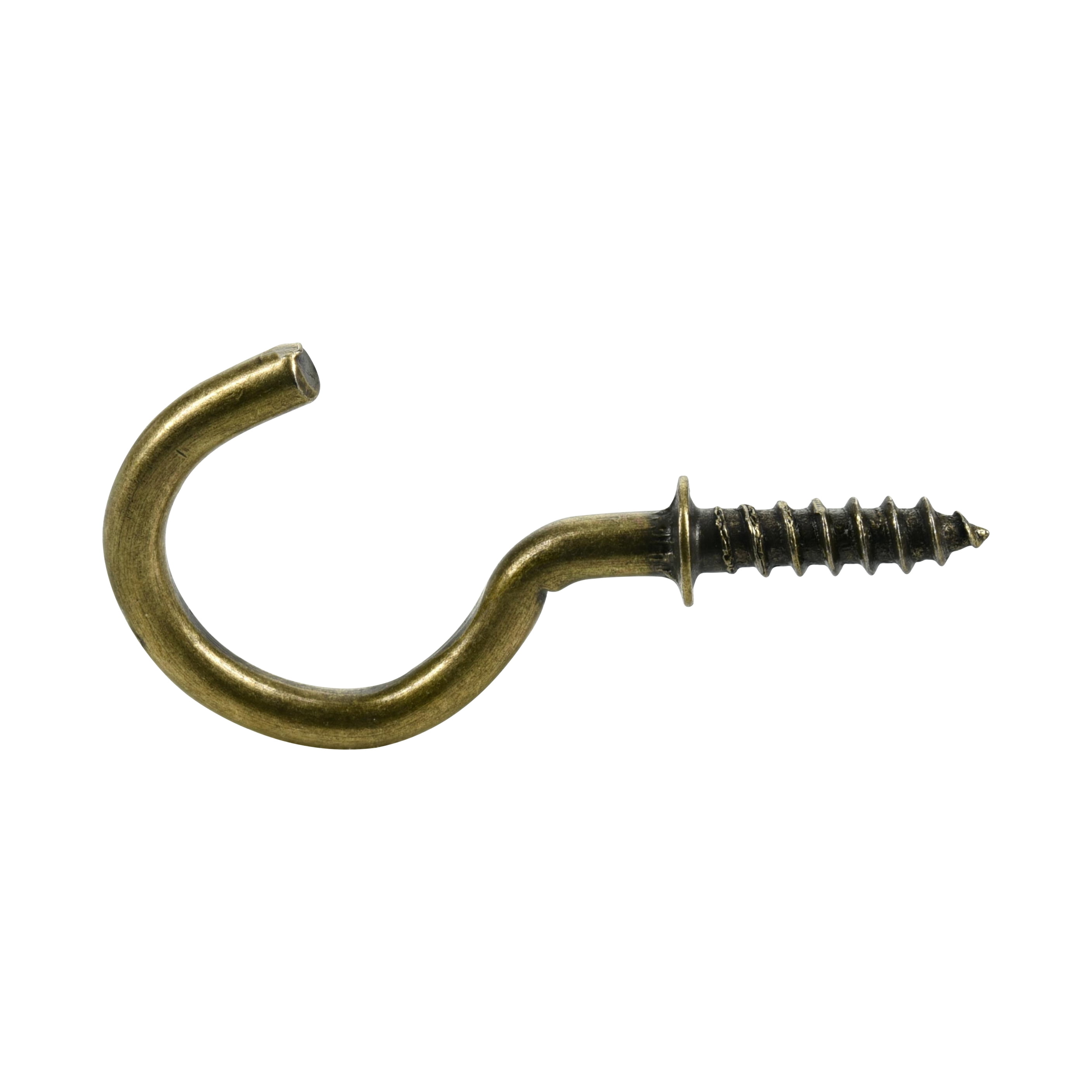 Ook Cup Hooks, 7/8", 0.5 lbs, Screw Hooks, Steel, Matte Brass, 40 pack