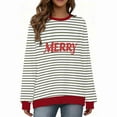 thumbnail image 7 of Makaor Womens Sweatshirts Christmas Plus Size Crew Neck Tops Striped Long Sleeve Pullover Tees Fleece Cute Vacation Clothes, 7 of 7