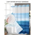 thumbnail image 4 of No Hook Shower Curtain with Snap in Liner,Abstract Minimalism Blue Ocean Waves Waterproof Bath Curtain Double Layers with See Through Top Window,Aqua Theme Hotel Shower Curtains 60x72in, 4 of 9