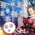 thumbnail image 5 of 12pcs 3D Iridescent Paper Snowflakes Holographic Garland Hanging Decorations and 10pcs Acrylic Xmas Snow Flakes Ornaments for Winter Wonderland Frozen Christmas Birthday Party Supplies, 5 of 7