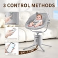 thumbnail image 5 of Zoicay Electric Baby Swing with App Remote Control, 5 Speeds 3 Sway Modes, Bluetooth Music, 5-Point Harness Infant Swing, Gray, 5 of 12