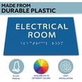 thumbnail image 4 of ADA CENTRAL SIGNS 6" X4" Electrical Room Sign- Tactile Graphics Grade 2 Braille Text | Modern Utility Wall Mount Adhesive Strips Plastic Signs For Schools, Offices, Businesses, Apartments & Restaurant, 4 of 7