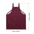 thumbnail image 2 of Unique Bargains H Style Apron Kitchen Cooking Aprons Long Artist Painting Apron with 2 Pockets Wine Red, 2 of 5