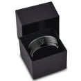 thumbnail image 3 of Tungsten Heart Cancer Survivor Love Band Ring 8mm Men Women Comfort Fit Black Step Bevel Edge Brushed Polished, 3 of 4