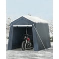 thumbnail image 5 of Lumiparty 6x6 FT Portable Outdoor Storage Shed, Waterproof Shelter with Roll-Up Zipper Door, UV Resistant Garage Tent for Motorcycle, Firewood & Tools, Gray, 5 of 8