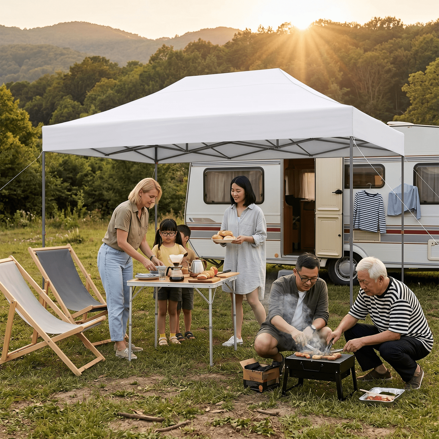 Dateyes 10x15FT Pop Up Canopy, Outdoor Canopy Tent with Carry Bag, Easy Setup Portable Instant Canopy with 4 Sandbags and 8 Stakes for Outdoor Events, Commercial, Beach, Backyard, Lawn, White