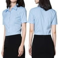 thumbnail image 6 of Womens Short Sleeve Button Down Shirts Official Collar Blouse Basic Simple Dress Shirt, 6 of 10