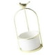 thumbnail image 5 of Maceta de cerámica moderna para flores, maceta decorativa de hierro para interiores con pájaro dorado Blanco, 5 of 9