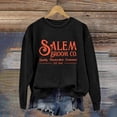 thumbnail image 2 of WEIWEN Halloween Sweatshirt for Women Salem Broom Co Graphic Long Sleeve Halloween Shirts for Women Plus Size Tops Womens Fall Fashion Clothing Black, S, 2 of 3