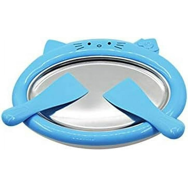 HUGFEGWE Roll Rce Cream Maker Ice Cream Tray for Family Parties Children's Birthday Gifts Small Ice Cream Machine With 3 Ice Scoops Cold Suitable for Making Rolled Ice Cream Frozen Yogurt(Blue)