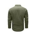 thumbnail image 4 of WTOBBY Men's Utility Shirt Long Sleeve Double Pocket Casual Cardigan Style Button Front Workwear Slim Fit Stretch Comfort Daily Wear Top,Army Green L, 4 of 4
