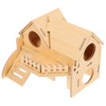 thumbnail image 5 of Wooden Hamster House Hideout for Small Animals Safe and Synthetic Material Size 10.5 x 7.5 x 7.5 inches, 5 of 5
