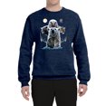 thumbnail image 2 of Collage of Popular Wild Life Animals | Mens Animal Lover Crewneck Graphic Sweatshirt, Vintage Heather Navy, Medium, 2 of 3