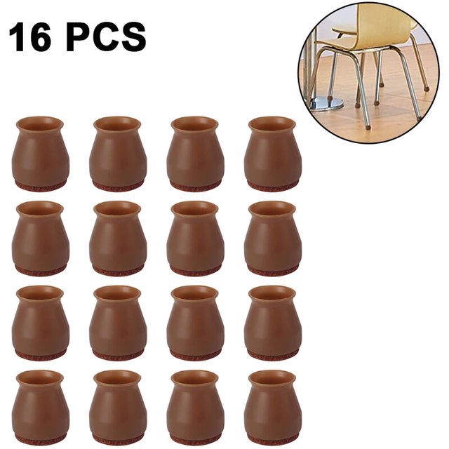 Protectores de patas de silla 16 piezas Protectores de piso de silicona para patas de silla con almohadillas de fieltro indivisibles, Mueva los muebles silenciosamente y proteja sus pisos de rayones,
