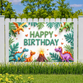 thumbnail image 2 of Dinosaur Design Birthday Banner Fun Decoration Happy Birthday Sign for Kid's Party Indoor Event Celebration, 2 of 7