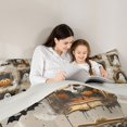 thumbnail image 4 of Feelyou Spooky Halloween Ghost Twin Bedding, Kawaii Gothic Bat Skull Bedding Comforter Set, Gray Reversible, 7-Piece, 4 of 7