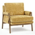 thumbnail image 4 of Duhome Dining Chair Upholstered Accent Chair Wrapped Armchair with Wood Frame for Dining Living Room Bedroom, Yellow, 4 of 8