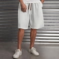 thumbnail image 2 of Shorts Men 5 Inch Plus Size Cool Silk Quick Dry Shorts Loose Fit Lightweight Sports Beach Casual Summer Shorts White L, 2 of 6