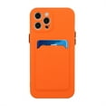 thumbnail image 2 of for iPhone 15 Plus Case with Credit Card Holder Slot TPU Soft Silicone Scratch-Resistant Slim Wallet Case Protective Cover for iPhone 15 Plus, Orange, 2 of 5