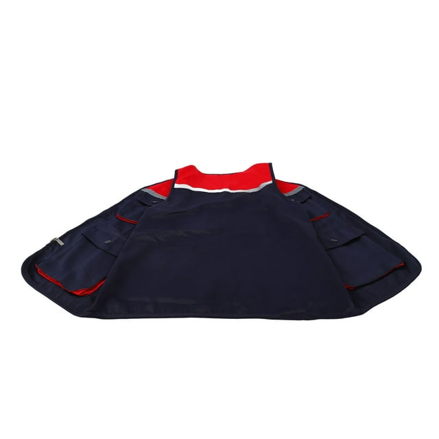 Gilet Réfléchissant, Fermeture Éclair Fluide Color Block Haute Visibilité Gilet de Travail Doux Fermeture Éclair avant pour Course de Nuit pour Hommes Bleu Violacé avec Rouge, Noir avec Jaune