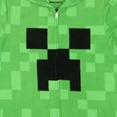 thumbnail image 5 of Minecraft Kids Fleece Creeper Hooded Union Suit Zip-Front Footless Sleeper Pajama, 5 of 6