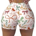 thumbnail image 2 of Salouo Colorful Bow Knots Print Women's Athletic Shorts,Booty Shorts Biker Shorts High Waisted Elastic Workout Shorts for Yoga Gym Running Sports-Medium, 2 of 8