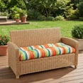thumbnail image 4 of BrylaneHome Bh Performance Fabric Tufted Wicker Settee Cushion, 4 of 6