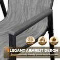 thumbnail image 5 of UDPATIO Patio Chairs Set of 2, Outdoor Dining Chairs with Textilene, Metal Frame for Garden, Gray White, 5 of 8