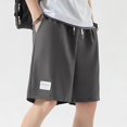 thumbnail image 5 of Ymyiu Summer Shorts for Men Men's Casual Classic Fit Elastic Waist Shorts with Drawstring Size XL(Grey, XL), 5 of 6