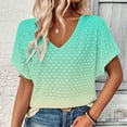thumbnail image 6 of Giftesty Blouses for Women Dressy Casual Women's Fashion Solid Color Short-sleeved V-neck Loose Casual Tops, 6 of 8