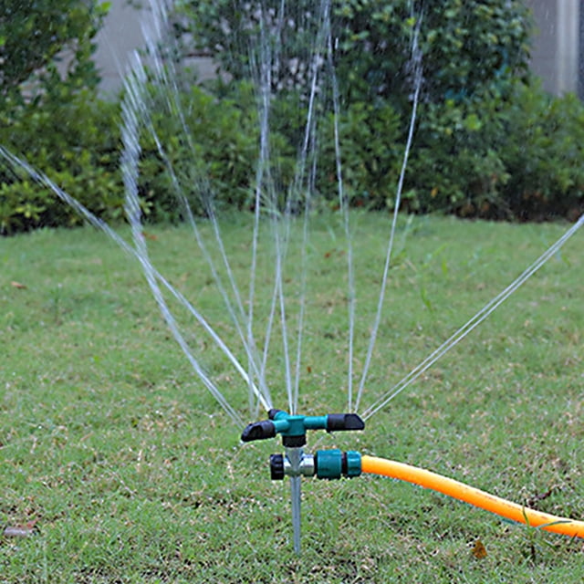 ZZwxWA jusqu'à 65% de Réduction Arroseur de Sol en Métal à Rotation Automatique, Tête d'Arrosage Tandem