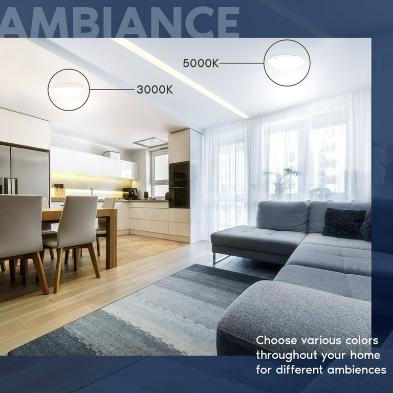 8 Pack Of Ultra-Thin 5" Dimmable LED Flush Mount Ceiling Lights, 5000K Daylight, Easy Install For Bedroom, Kitchen, Hallway