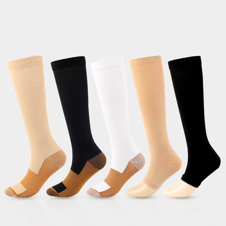 DNAKEN (5 pairs) Compression Socks for Women & Men Circulationis Best Support for Athletic Running,Hiking,Nursing cute compression socks women baseball socks