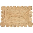 thumbnail image 2 of QUINCH Natural Jute Hand Braided Scalloped Area Rug, 2 of 5