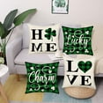 thumbnail image 2 of St Patrick‘s Day Love Home Clover Pillow Cover Green Black Buffalo Plaid Lucky Charm Shamrocks Farmhouse Decorative Throw Pillow Covers 16x16 Inch Set of 4 Cushion Case Spring Holiday, 2 of 6